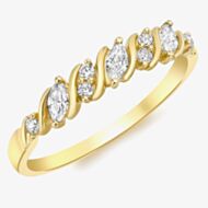 9ct Yellow Gold 9-Stone Crystal Swirl Ring 1.84.6551