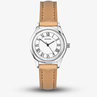 Sekonda Ladies Classic Evans White Dial Light Brown Leather Strap Watch 40731
