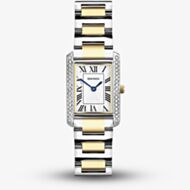 Sekonda Ladies Classic Colette White Rectangular Dial Two-Tone Metal Alloy Bracelet Watch 40735