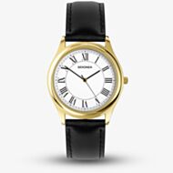Sekonda Mens Evans Black Leather Strap Watch 30250