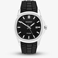 Sekonda Mens Octaire Black Rubber Strap Watch 30274