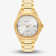 Sekonda Mens Octaire Silver Dial Gold Plated Stainless Steel Bracelet Watch 30283
