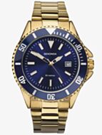 Sekonda Mens Sport Navy Blue Dial Gold Plated Bracelet Watch 1516