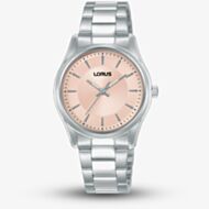 Lorus Ladies Classic Pink Dial Stainless Steel Bracelet Watch RG249XX9