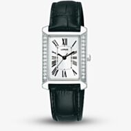 Lorus Ladies Rectangular White Dial Leather Strap Watch RG241YX9