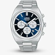 Lorus Mens Multisports Chronograph Silver Tone Blue Watch RT363KX9