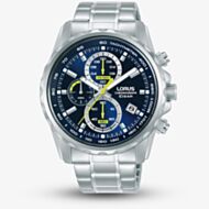 Lorus Mens Sports Chronograph Blue Dial Date Watch RM373JX9