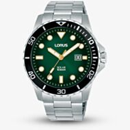 Lorus Mens Sports Green Dial Bracelet Watch RX305BX9