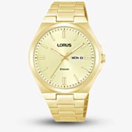 Lorus Mens Sports Gold Dial Bracelet Watch RH400AX9