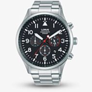 Lorus Mens Black Dial Chronograph Watch RT363JX9 