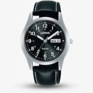 Lorus Mens Black Strap Watch RXN79DX9