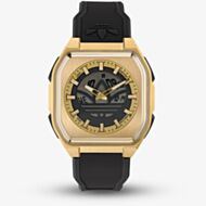 Adidas City Tech Six Gold Tone Black Strap Watch AOFH260142I