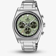 Casio Mens Edifice Classic Sports Car Chronograph Green Bracelet Watch EFB-730D-3AVUEF 