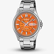Casio Mens Classic Orange Dial Bracelet Watch MTP-E740-4AVER
