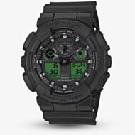 Casio Mens G-Shock Black & Electro Green Series Plastic Strap Watch GA-100BEG-1AER
