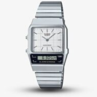 Casio Unisex White Dial Vintage Dual Display Watch AQ-800E-7AEF