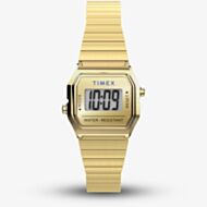 Timex Ladies T80 Teeny Tiny Gold Plated Digital Watch TW2Y46600