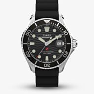 Timex Mens Deepwater Meridian 200 Black Rubber Strap Watch TW2W81600