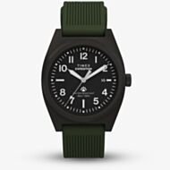 Timex  Mens Expedition Capstone Black Dial Green Rubber Strap Watch TW2Y18000