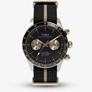 Timex Mens Waterbury Heritage Chronograph Black Fabric Strap Watch TW2Y35400