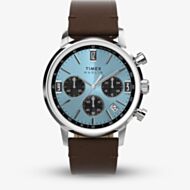 Timex Mens Marlin Blue Chronograph Leather Strap Watch TW2Y66600