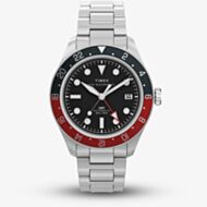 Timex Mens Waterbury Heritage Stainless Steel Red & Blue Bezel Watch TW2Y60600