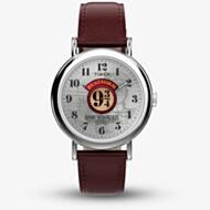Timex Unisex Weekender Harry Potter x Platform 9 3/4 Brown Leather Strap Watch TW2Y76200