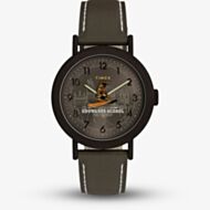 Timex Unisex Weekender Harry Potter x Sorting Hat Brown Leather Strap Watch TW2Y77000