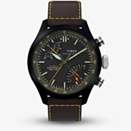 Timex Mens Waterbury Ace Fly-Back Chronograph Brown Leather Strap Watch TW2Y70100