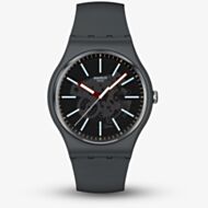Swatch Essentials Cobblestone Street Dark Grey Rubber Watch SO29A101