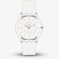 Swatch White Classiness Rubber Strap Watch SS08K102-S14