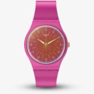 Swatch Fantastic Fuschia Pink Patterned Watch SO28P110
