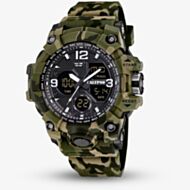 Calypso Mens X Trem Green Camouflage Dual Display Watch K5855/3