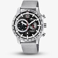 Lotus Mens Stainless Steel Mesh Chronograph Black Dial Watch L10137/3