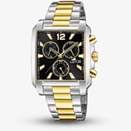 Lotus Mens Two Tone Black Chronograph Square Dial Watch L18852/4