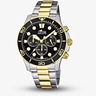 Lotus Mens Classic Two-Tone Black Chronograph Dial Watch L18757/2