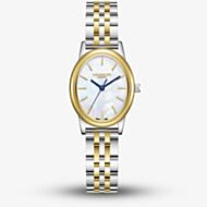 Lee Cooper Ladies White Mother of Pearl Oval Dial Two Tone Bracelet Watch LC08319.220