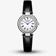 Lee Cooper Ladies White Dial Black Leather Strap Watch LC08205.331
