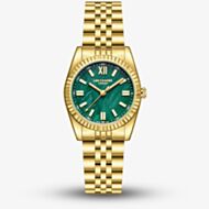 Lee Cooper Ladies Green Mother of Pearl Dial Golden Bracelet Watch LC08303.170