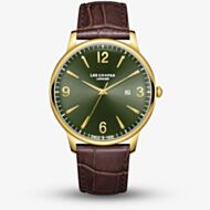 Lee Cooper Mens Green Dial Brown Leather Strap Watch LC08379.172