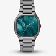 Skagen Mens Mellem Three-Hand Green Dial Gunmetal Bracelet Watch SKW6954