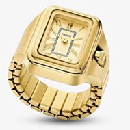 Fossil Ladies Raquel Gold Tone Rectangular Ring Watch ES5343