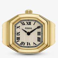 Fossil Ladies Harlow Gold Tone Octagonal Ring Watch ES5446