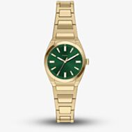 Fossil Ladies Everett Green Dial Golden Bracelet Watch ES5493
