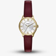 Fossil Ladies Gilmore Silver Dial Leather Strap Watch ES5510