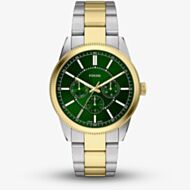 Fossil Mens Pearson Green Dial Two Tone Bracelet Watch FS6197