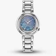 Citizen L Arcly Eco Drive Mother Of Pearl Diamond Floral Blue Watch EM1110-56N