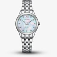 Citizen Ladies Eco Drive Silver Tone Diamond Mother Of Pearl Watch EM0891-58N
