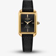 Citizen Ladies Classic Eco-Drive Black Leather Strap Watch EM1192-01E