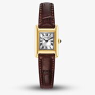 Citizen Ladies Fio Roma Eco-Drive Gold Rectangular Dial Brown Leather Strap Watch EG2797-13A